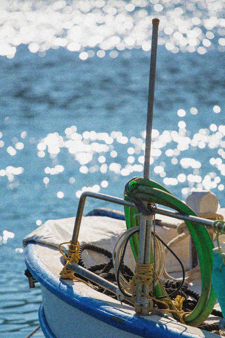 Detail of the front of a fishers boat.